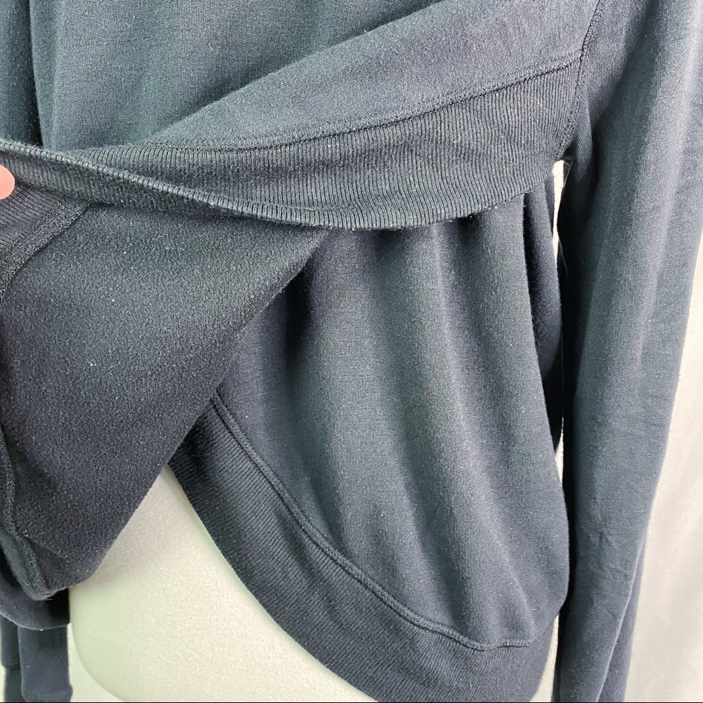 Athleta Black Wrap Crossover Split Back Hoodie Sm… - image 5